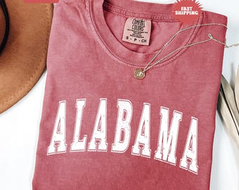 Comfort Colors® Alabama Distressed Shirt, Unisex Vintage Alabama Tee, Alabama Trip Gift Shirt, Distressed Alabama Game Day Shirt, Alabama
