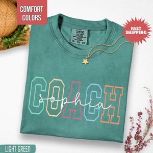 Comfort Colors® Personalized Coach Shirt, Custom Coach T-Shirt, Coach Name Shirt, Custom Coach Gift, Coach Game Day Shirt, Team Gift