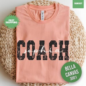 Personalisierte Bella Canvas Coach Shirt, individuelles Coach Geschenk, Coach Name Shirt, Coach Spieltag Shirt, Team Geschenk, Individuell mit Name Coach Tshirt