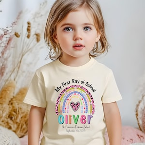 Custom Name First Day Of School Kids Shirt, Personalized Back To School Kids Shirt, Elementary First Day Of School Outfit, Cute School Shirt