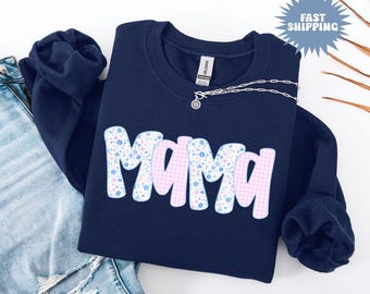 Mama Sweatshirt, Flower Mama Sweatshirt, Floral Mom Crewneck, Pregnancy Announcement Sweatshirt, New Mom Gift, Mom Life Shirt, Mama T-shirt