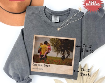 Comfort Colors®-sweater met aangepaste foto en bericht, sweatshirt met gepersonaliseerde foto, sweatshirt met familiefoto, shirt met aangepaste foto, aangepast cadeau
