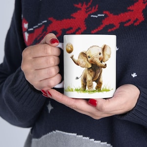 Cute Elephant Ceramic Mug | Animal Lovers Gift | Playful Coffee Cup | Nature Inspired Design | Fun Home Decor | Birthday Gift