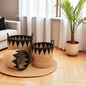 Handwoven Seagrass Basket – Large Natural Storage Bin, Boho Laundry Hamper, Decorative Organizer
