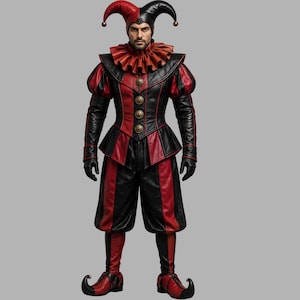 Halloween Cosplay Costume - Jester Costume Set - Harlequin Carnival Outfit