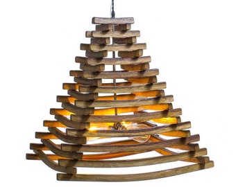 Wine Barrel Pendant - Pagoda - Made from retired California wine barrels 100% Recycled!