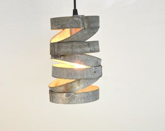 Wine Barrel Ring Staggered Pendant Light - Tala - Made from retired CA wine barrel rings. 100% Recycled!