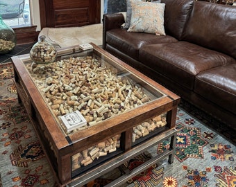 Wine Barrel Shadowbox Coffee Table - COBERTO - Made from large Retired French Oak Wine Barrels. 100% Recycled!