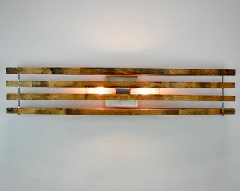 Wine Barrel Wall Sconce Vanity Light - Vartej - made from retired California wine barrels. 100% Recycled!