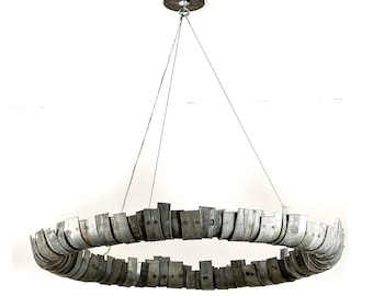 Wine Barrel Ring LED Chandelier - Circulum - made from retired wine barrel rings.  100% Recycled!