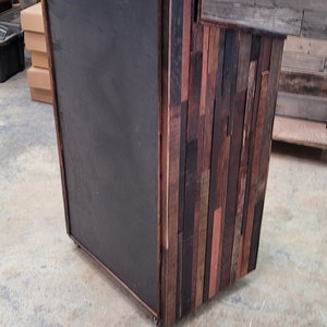 Hostess Stand Podium POS Terono Made from retired California wine barrels. 100% Recycled image 3