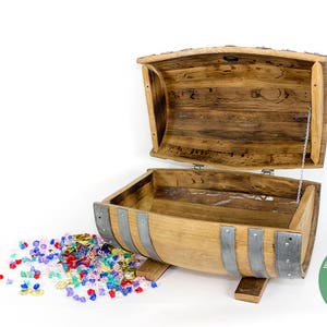 Whiskey Barrel Treasure Chest Made from retired Whisky / Bourbon Barrels - 100% Recycled + Awesome!