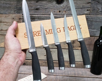 SALE Wine Crate Magnetic Knife Rack Made from retired Screaming Eagle Winery Box 100% Recycled! 0263