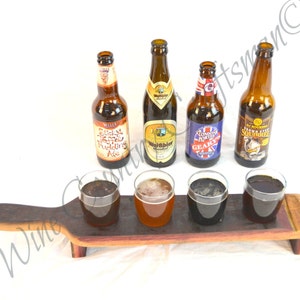 Barrel Stave 4 Glass Beer Flight - Hatala - Made from retired California wine barrels. 100% Recycled!