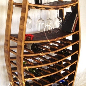 Large Wine and Glass Rack Chablis Made from retired California wine barrels. 100% Recycled image 4