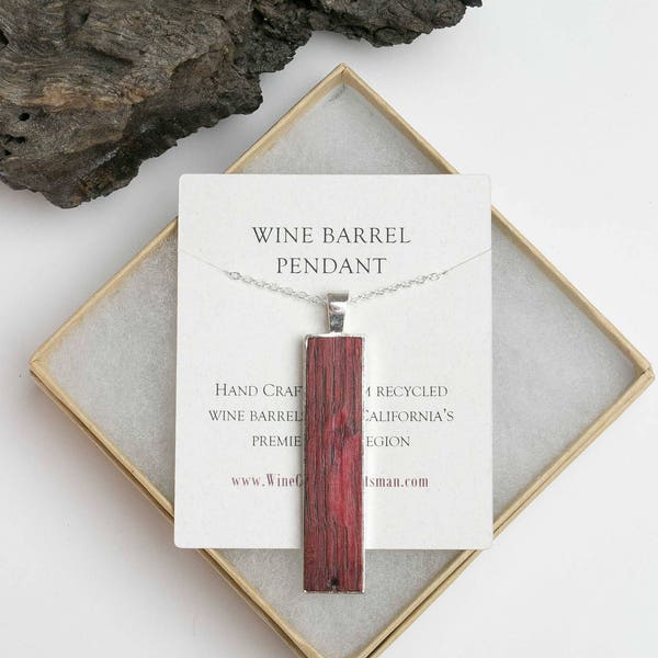 Wine Barrel Pendant - Til Next Time - Made from retired Napa Cabernet California wine barrels. 100% Recycled!