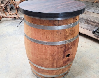 Wine Barrel Pub / Tasting Table - MERASA - Made from retired California wine barrels. 100% Recycled!