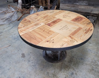 Wine Crate Dining Table "Tabella" Made from reclaimed wine barrels and wine crates. 100% Recycled!