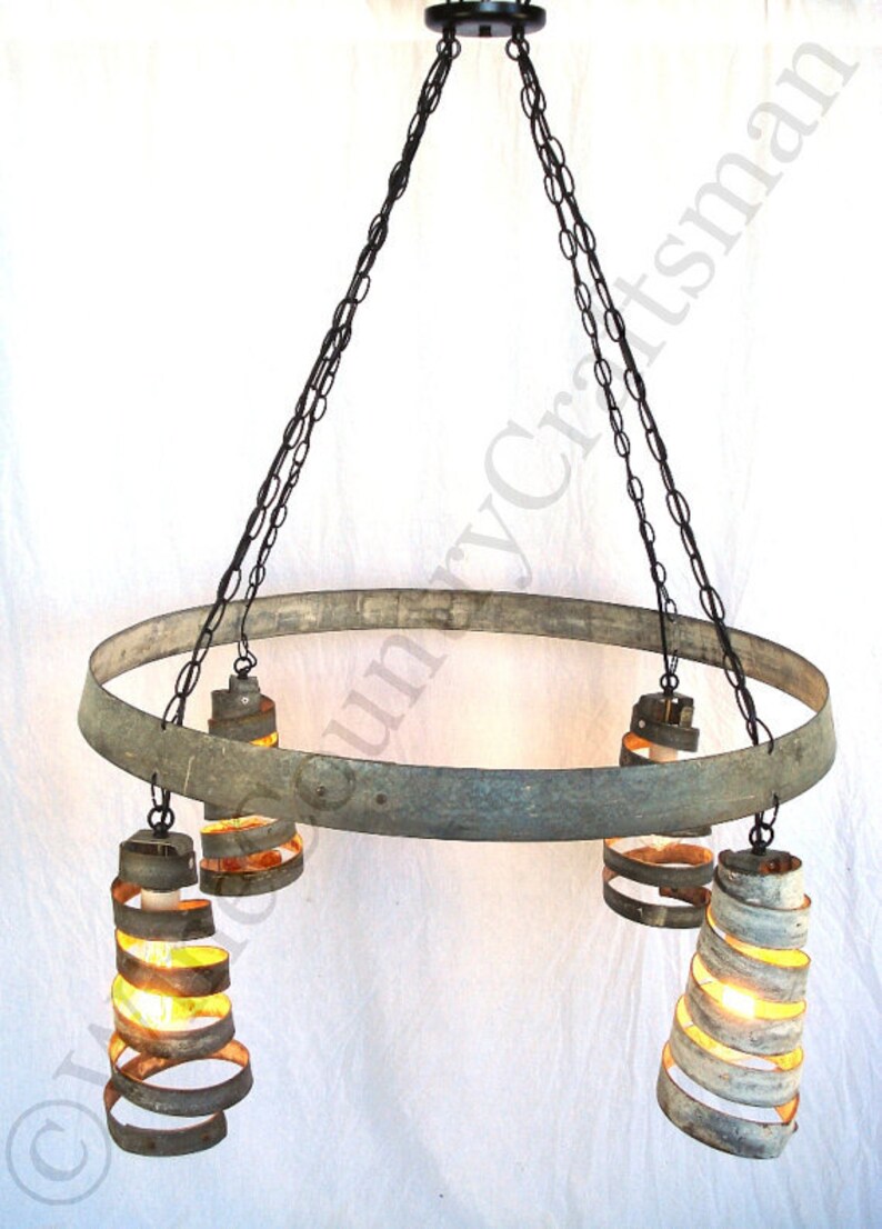 Wine Barrel Ring Chandelier Bajan Celestial Made From Etsy