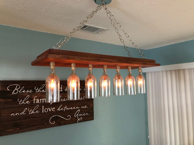 Wine Bottle Barn Wood Chandelier Sasya Made from Etsy