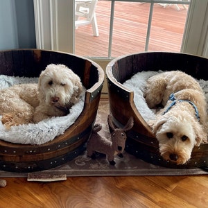 Wine Barrel Pet Bed - Torpor -  Made from reclaimed California wine barrels. 100% Recycled!