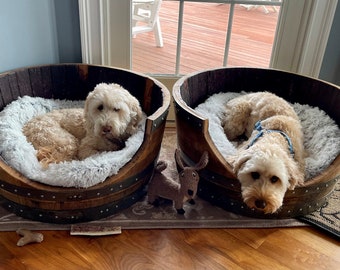 Wine Barrel Pet Bed - Torpor -  Made from reclaimed California wine barrels. 100% Recycled!