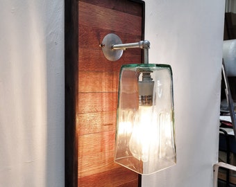 Wine Barrel Sconce - Obrazi - Made from retired California wine barrels and bottle. 100% Recycled!