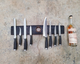 Whiskey Barrel Magnetic Knife Rack - Kanyar - Made from Premier Retired Whisky Barrels. 100% Recycled!