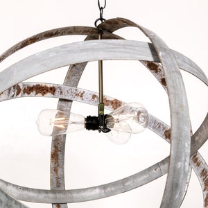 Wine Barrel Ring Chandelier Premier Made from retired California wine barrel rings 100% Recycled image 3