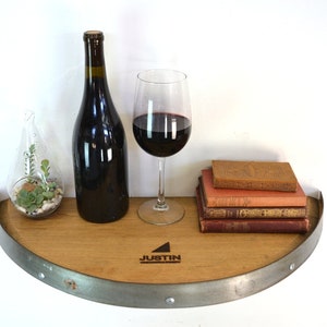 Wine Barrel Head Shelf Polowa Made from reclaimed California wine barrels. 100% Recycled image 6