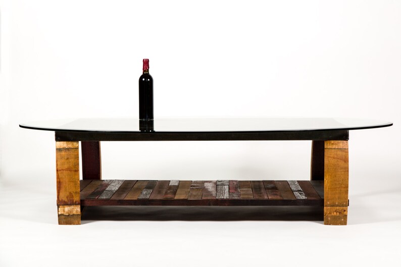 Wine Barrel Stave Coffee Table Tafeltop Made From Retired Etsy