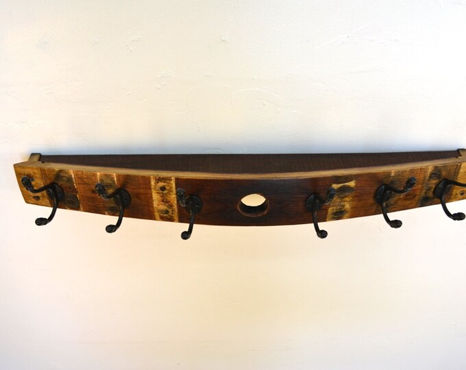 Wine Barrel Coat Rack With Shelf the Prestige Made From Etsy