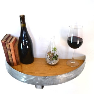 Wine Barrel Head Shelf Polowa Made from reclaimed California wine barrels. 100% Recycled image 2