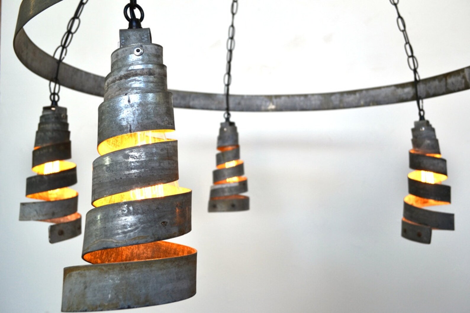 Wine Barrel Ring Chandelier Bajan Curvilinear Made From Etsy