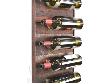 Wall Mounted Wall Wine Rack - Tapachi - made from retired Napa wine barrels and rings. 100% Recycled!