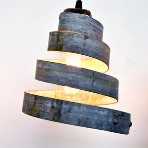 Wine Barrel Ring Pendant Light - Belkina - Made from retired California barrel rings- 100% Recycled!