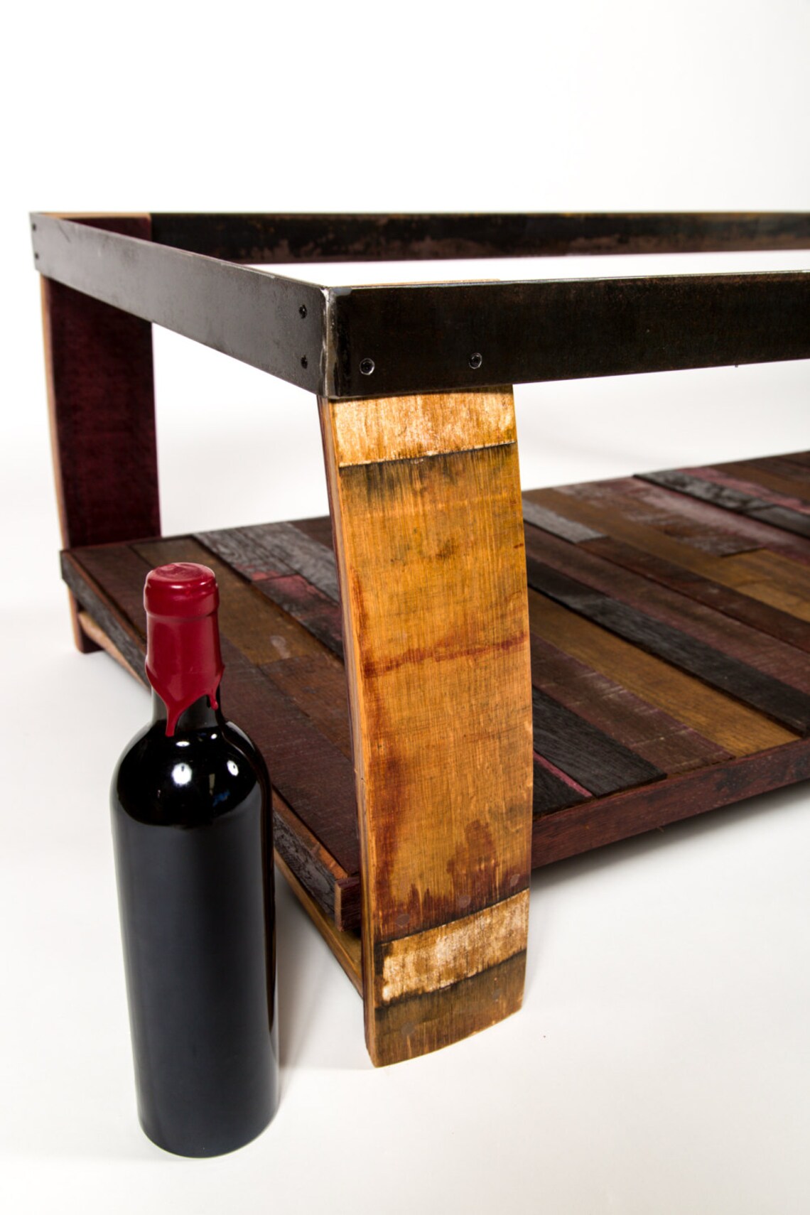 Wine Barrel Stave Coffee Table Tafeltop Made From Retired Etsy