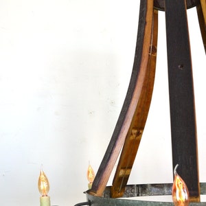 Wine Barrel Teardrop Chandelier Castanea Made from retired California wine barrels 100% Recycled image 4