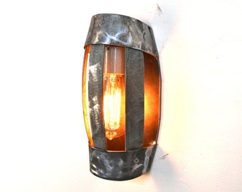 Wine Barrel Ring Wall Sconce - Tonnelet - made from retired Napa wine barrel rings. 100% Recycled!