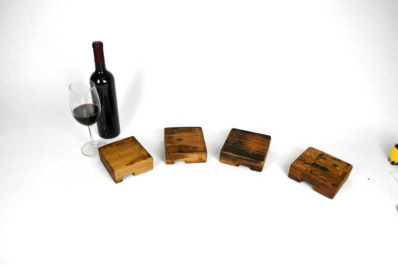 Wine Barrel Tank Coasters Vendar Made from retired Charles Krug wine tanks. 100% Recycled image 2