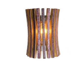 Wine Barrel Wall Sconce - Mokuton - Made from retired California wine barrels - 100% Recycled!