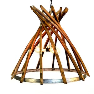 Wine Barrel Chandelier - Botiga - Made from retired California wine barrels. 100% Recycled!