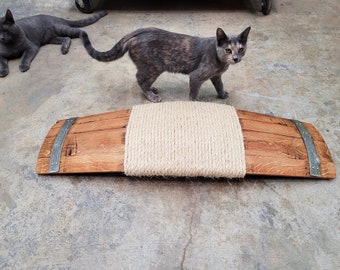 Wine Barrel Cat Scratcher - Termagant - Made from retired California wine barrels. 100% Recycled!