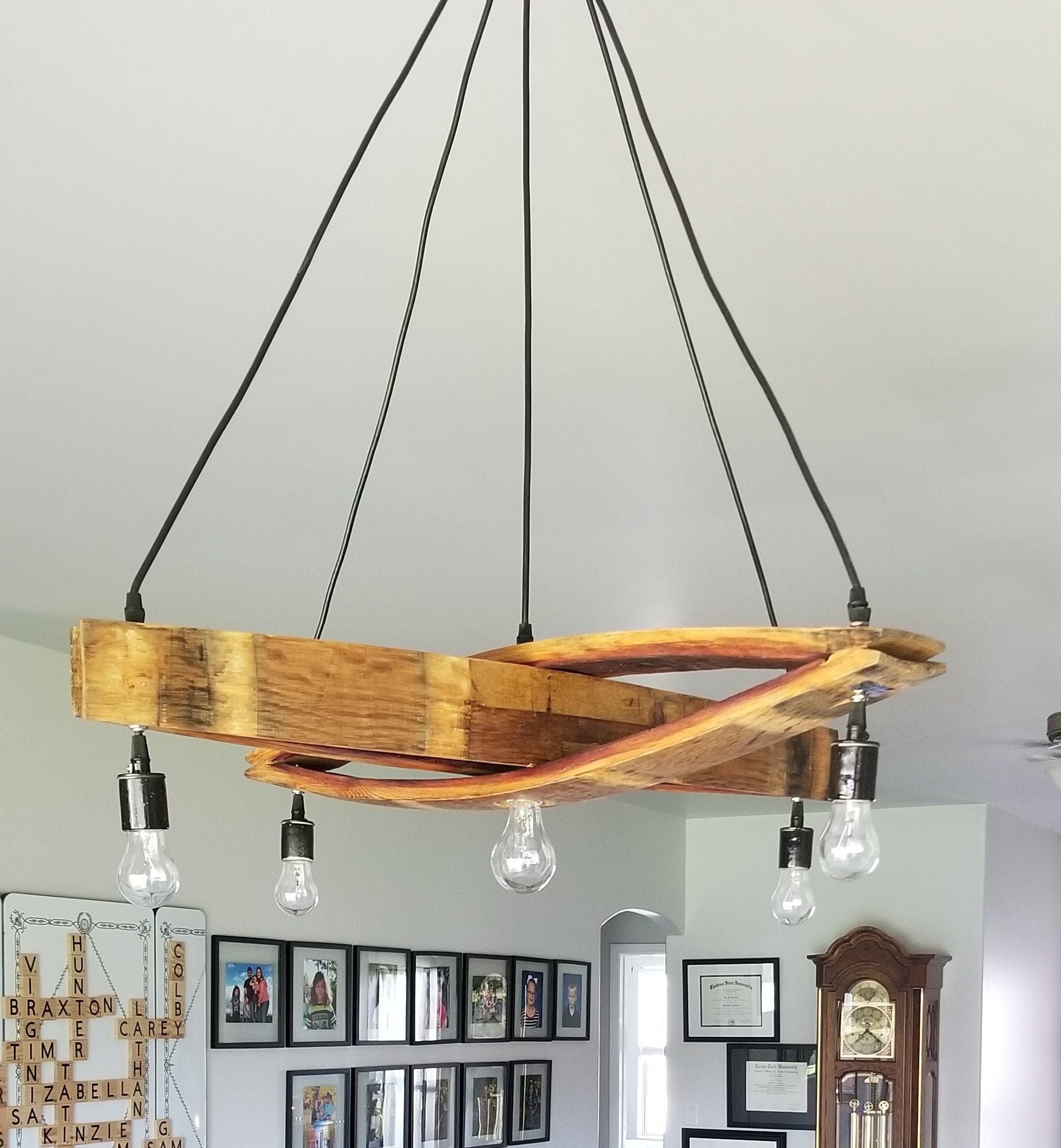 Wine Barrel Stave Chandelier Kuvu Made From Reclaimed picture