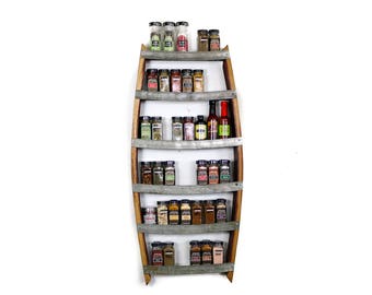 Wine Barrel Spice Rack - Thyme - Made from retired California wine barrels - 100% Recycled!