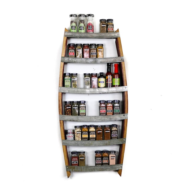 Wine Barrel Spice Rack - Thyme - Made from retired California wine barrels - 100% Recycled!