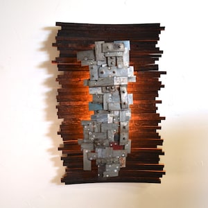 Wine Barrel Art and Wall Light - Hehku - Made from retired California wine barrels and rings. 100% Recycled!