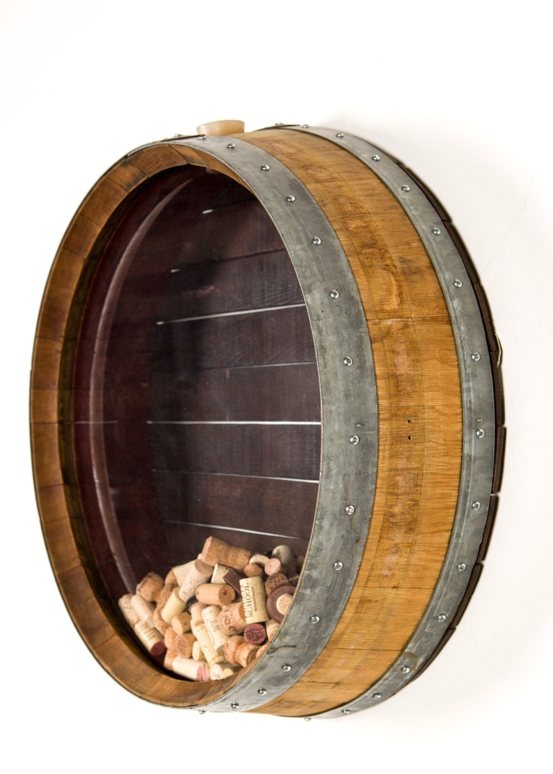 Wall Mounted Wine Barrel Cork Display Kala Hecho de Etsy
