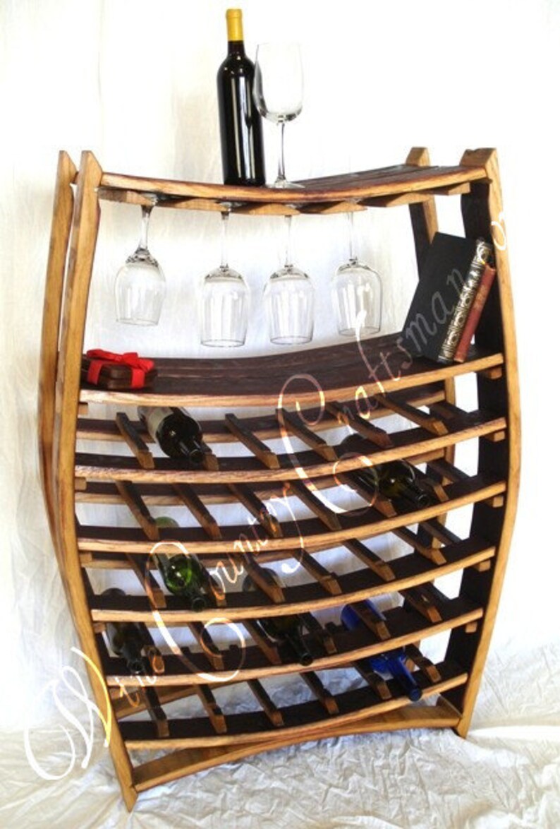 Large Wine and Glass Rack Chablis Made from retired California wine barrels. 100% Recycled image 5