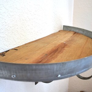 Wine Barrel Head Shelf Polowa Made from reclaimed California wine barrels. 100% Recycled image 8